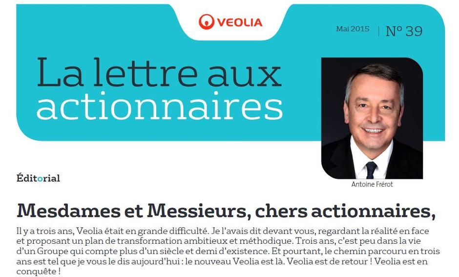 lettre aux actionnaires exemple