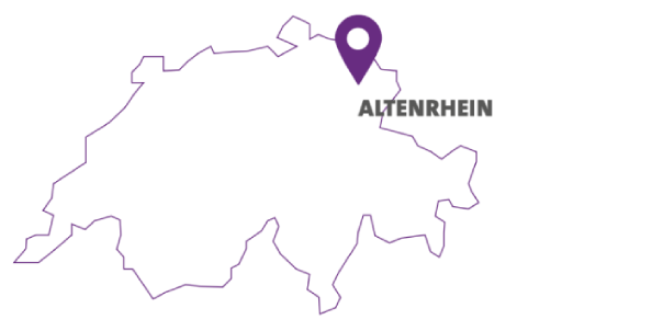 Visual showing the city of Altenrhein on the map of Switzerland
