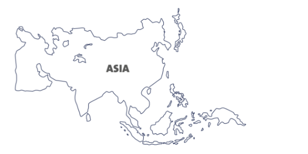 Visual of the map of Asia