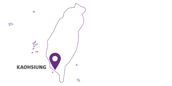 Visuel montrant la ville de Kaohsiung sur la carte de Taiwan