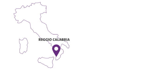 Visuel montrant la ville de Reggio Calabria sur la carte de l'Italie