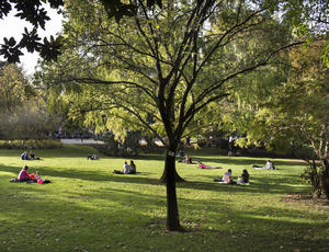 Carbon footprint reduction, park in Toulouse, France