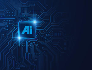 Visuel bleu foncé avec l'acronyme IA indiqué