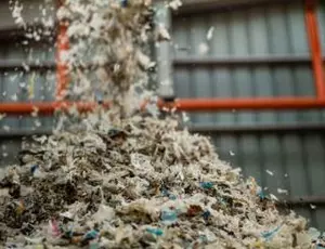 Déchets industriels dans le site d'Ecocycle à Yeoju, Corée du Sud