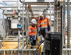 Technicians at a PFAS treatment site in Australia