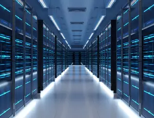 Rows of IT servers in a data center