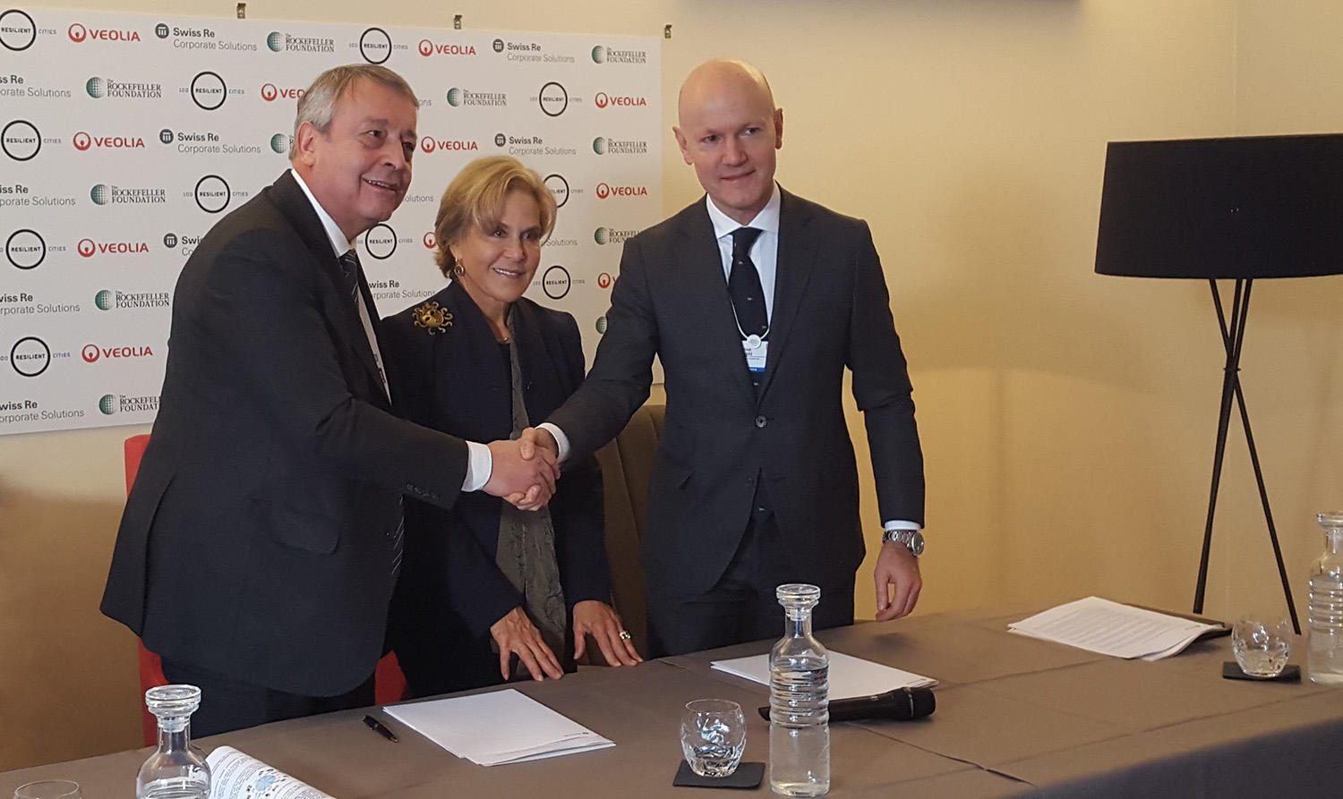 Antoine Frérot, Judith Rodin et Agostino Galvagni Antoine Frérot, Judith Rodin et Agostino Galvagni