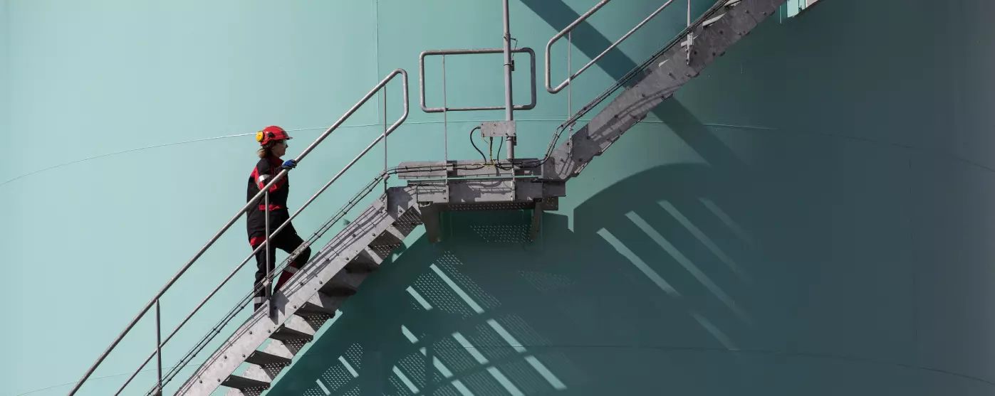 training and employability of employees, woman climbing stairs