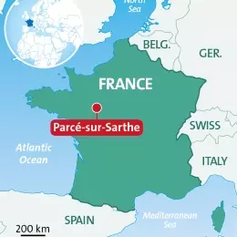 Map Parcé-sur-Sarthe, France