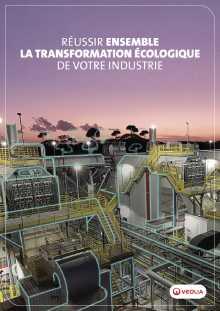 Vue aérienne d'un site industriel : visuel de couverture de la brochure Veolia sur les solution aux industries