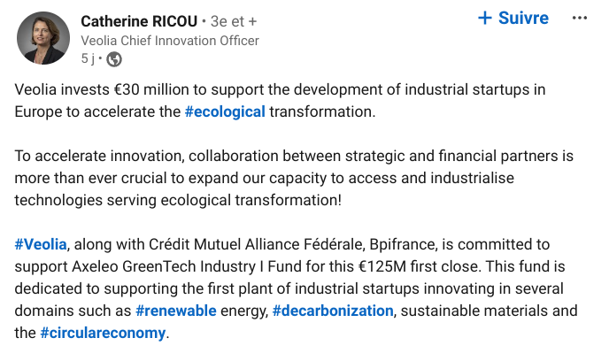 Texte du post LinkedIn de Catherine Ricou lors du Smart City Expo 2024