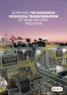 Aerial view of an industrial site: cover image of the Veolia brochure on industrial solutions
