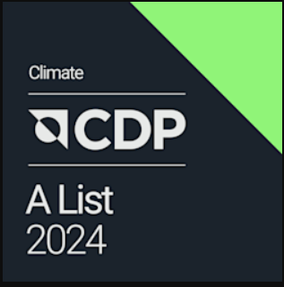 Climate CDP A List 2024 written on black and green background