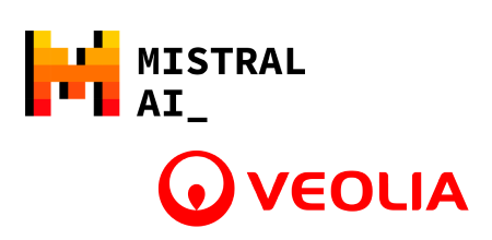 Logos de Mistral AI_ et de Veolia sur fond transparent