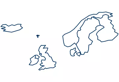 Carte de l'Europe du Nord 