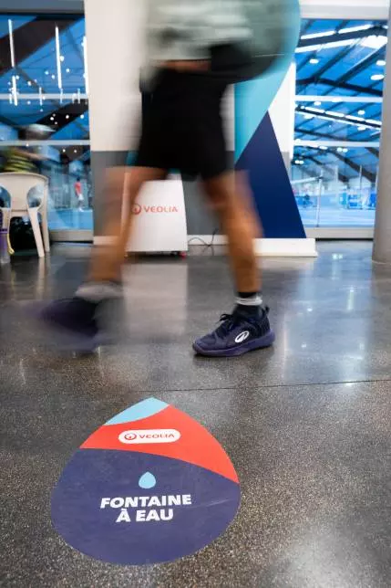 Ground markings with Veolia for the Winter Pickleball Open