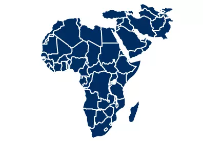 Map of Africa and the Middle East