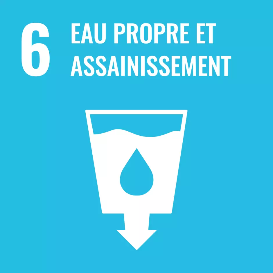 Pictogramme de l'objectif de développement durable de l'ONU : eau propre et assainissement