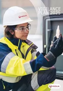 Visual of the cover of the 2025 Vigilance Plan, Veolia