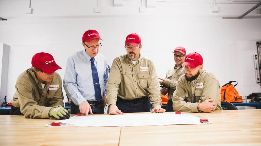 équipe de techniciens de Veolia à Drummondville