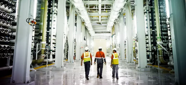 Interior of a Veolia seawater desalination plant