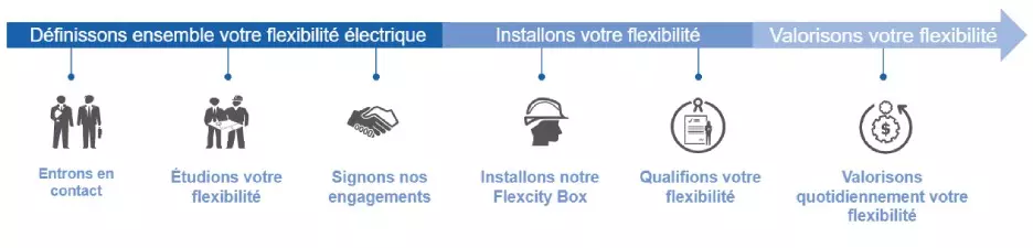 Processus Flexcity, la flexibilité électrique des réseaux, Veolia
