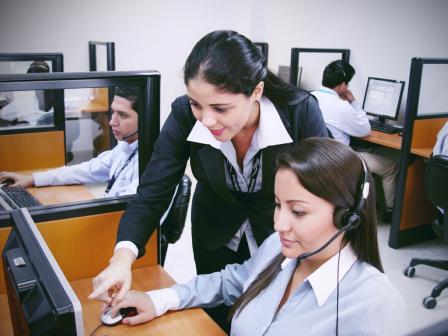 Consumer relations: staff answering calls from Veolia customers