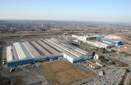 Vue aérienne usine, mesure et certification de l'empreinte environnementale