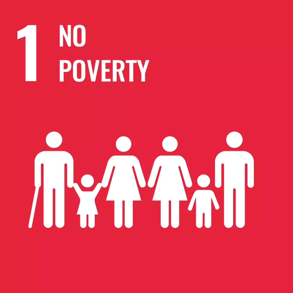 Pictogram of UN's sustainable development goal "No poverty"