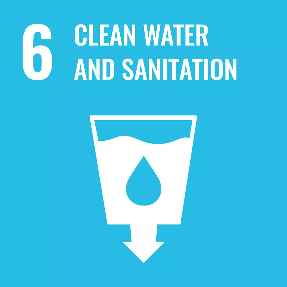 Pictogram of UN's sustainable development goal "Clean water and sanitation"