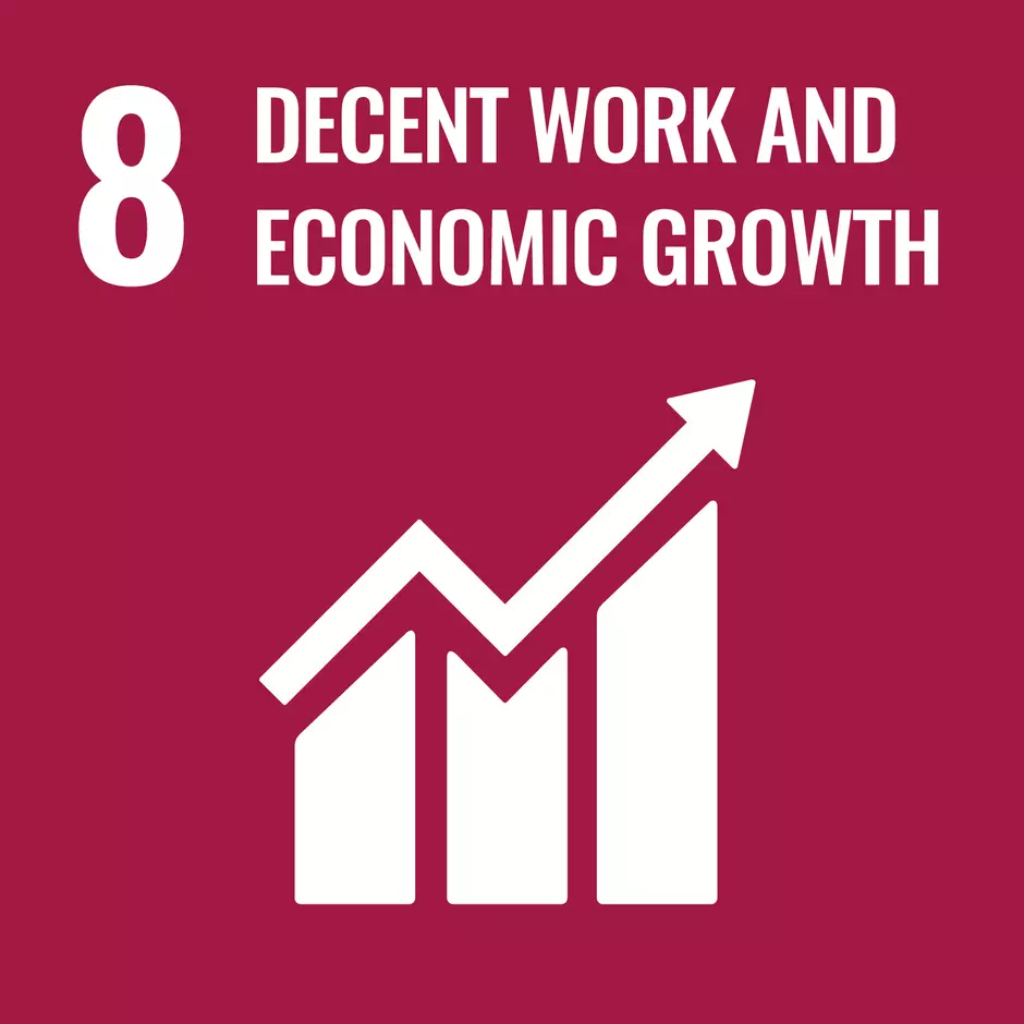 Pictogram of UN's sustainable development goal "Decent work and economic growth"