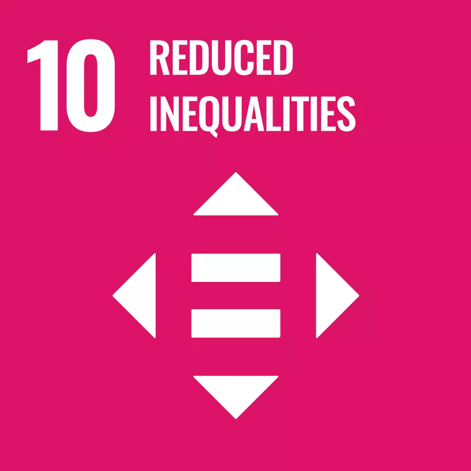 Pictogram of UN's sustainable development goal "Reduced inequalities"