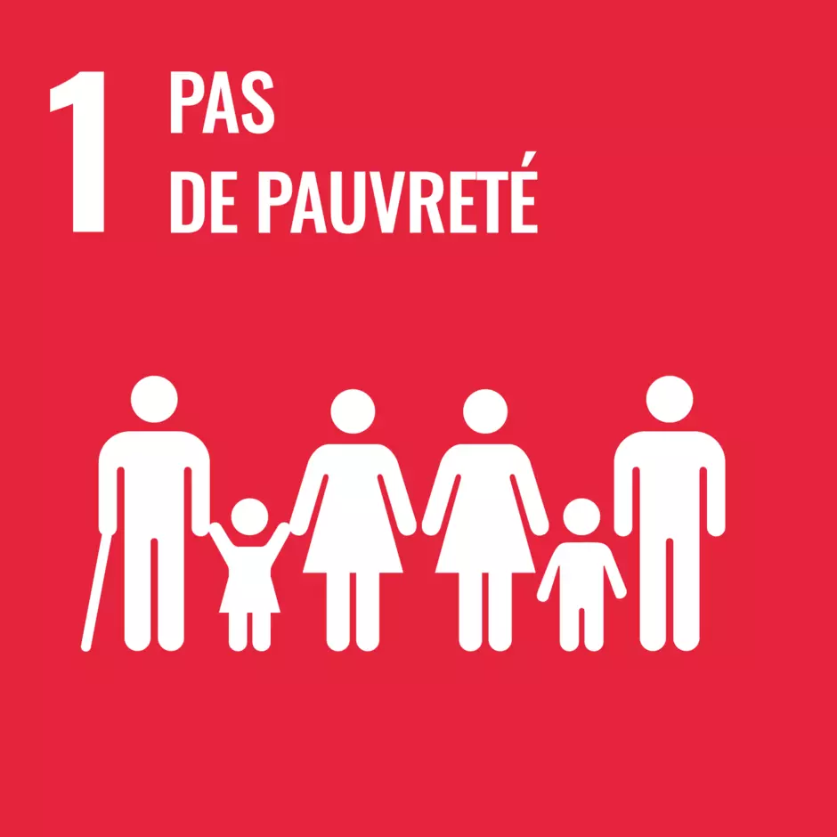 Pictogramme de l'objectif de développement durable de l'ONU : pas de pauvreté