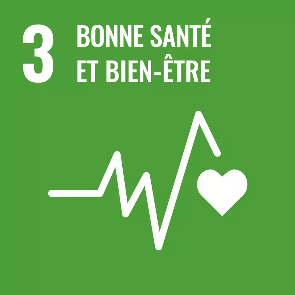 Pictogramme de l'objectif de développement durable de l'ONU : bonne santé et bien-être