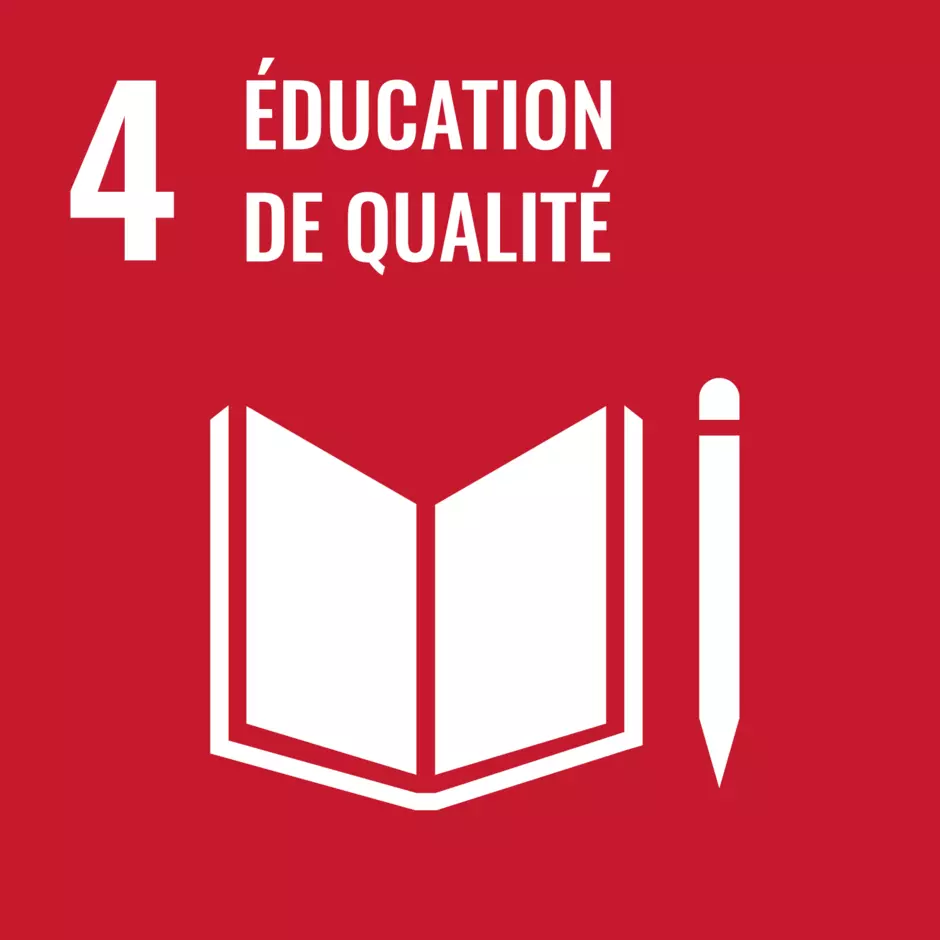 Pictogramme de l'objectif de développement durable de l'ONU : éducation de qualité