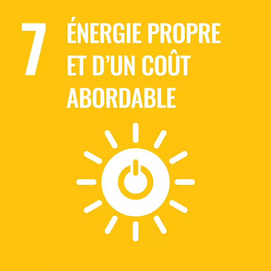 Pictogramme de l'objectif de développement durable de l'ONU : Énergie propre et d'un coût abordable