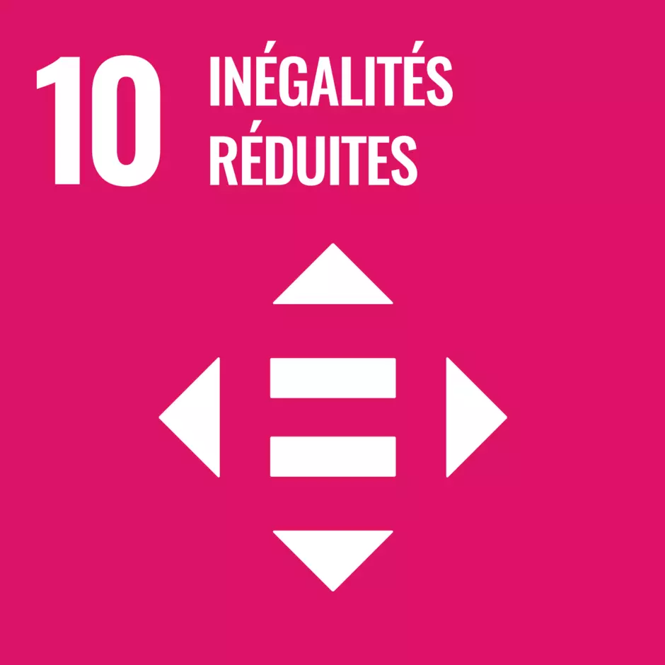 Pictogramme de l'objectif de développement durable de l'ONU : inégalités réduites