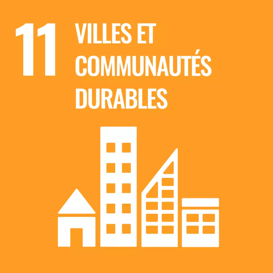 Pictogramme de l'objectif de développement durable de l'ONU : Villes et communautés durables