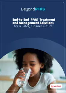 BeyondPFAS brochure cover: a little girl with a glass of water