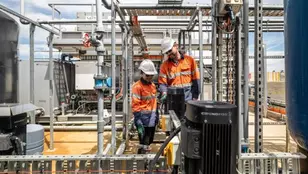 Technicians at a PFAS treatment site in Australia